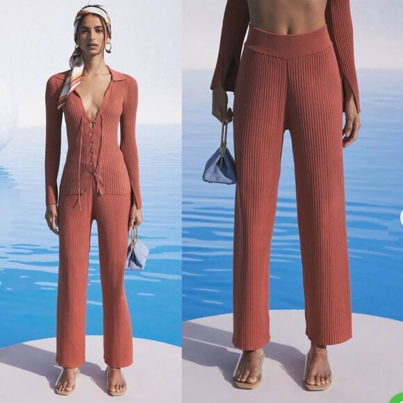 NWT Cult Gaia Jada Knit Pant in Jasper Coral L